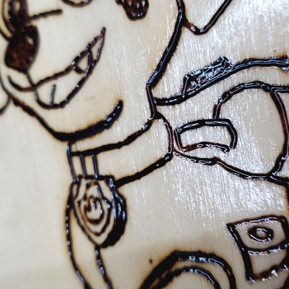 Wooden Plaque, Paw Patrol's Marshall, Wood Burned Design (One Of A Kind) - Picture 11 of 11